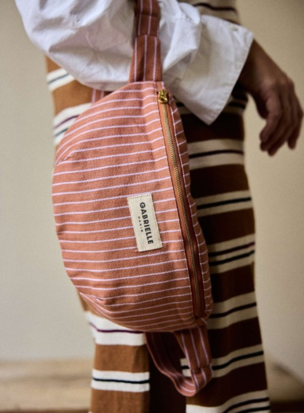 Gabrielle Paris Waist Bag in Lilac Stripes