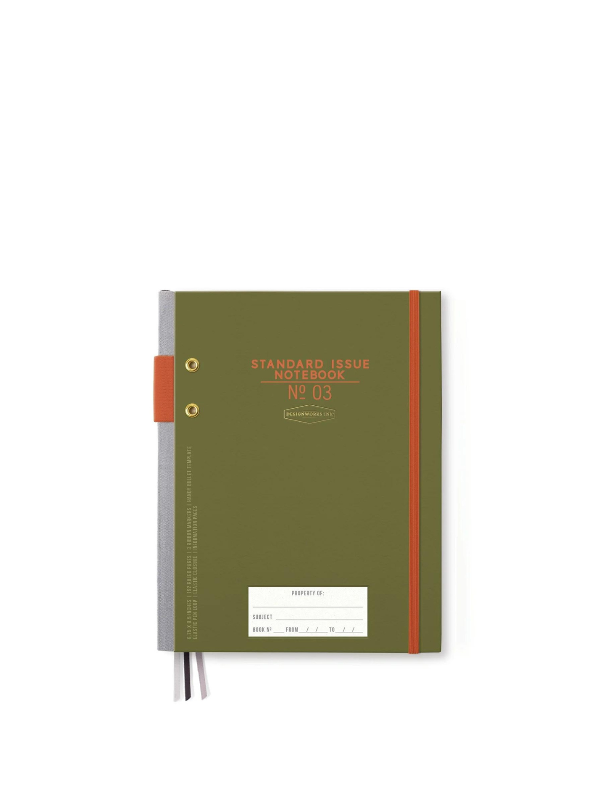 Designworks Ink Standard Issue Planner Notebook No.3 in Army Green and Chilli