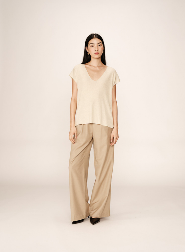 Pacino V-Neck T-Shirt in Or from Grace & Mila