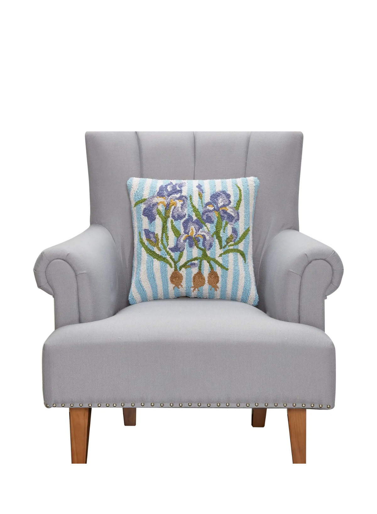 Peking Handicraft Purple Iris Hook Pillow
