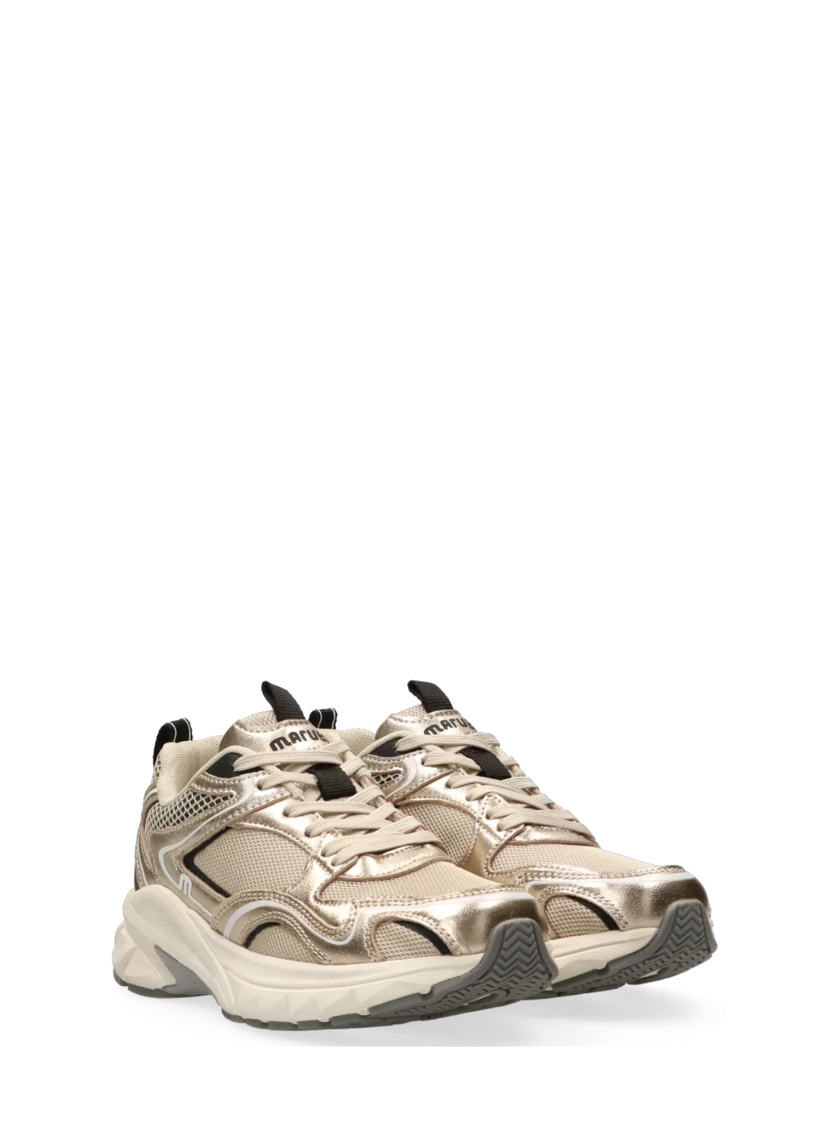 Novi Leather Trainers in Gold from Maruti