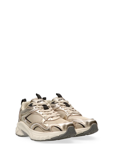Novi Leather Trainers in Gold from Maruti