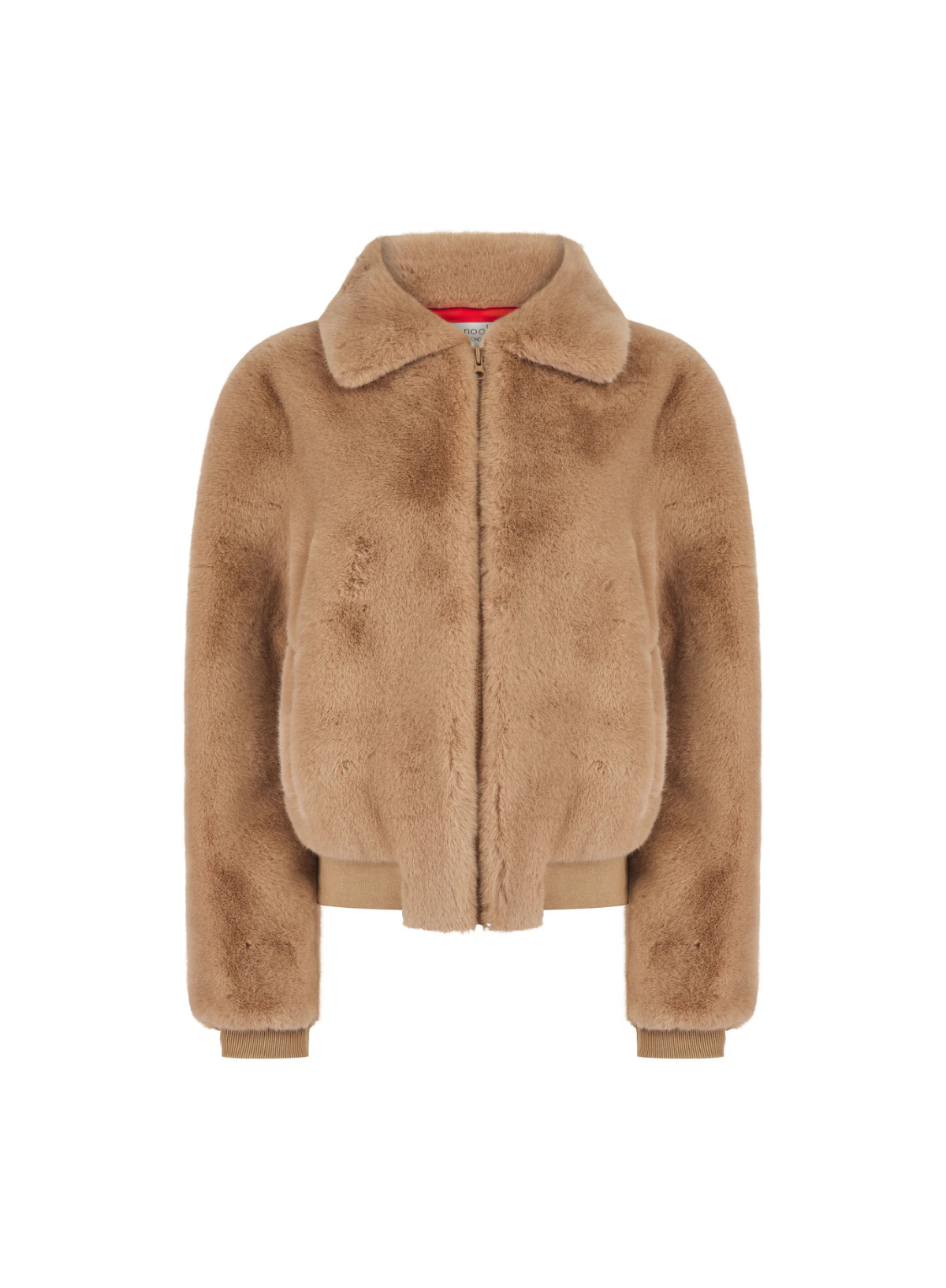 Beatrix Faux Fur Bomber in Camel from Nooki