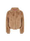 Beatrix Faux Fur Bomber in Camel from Nooki