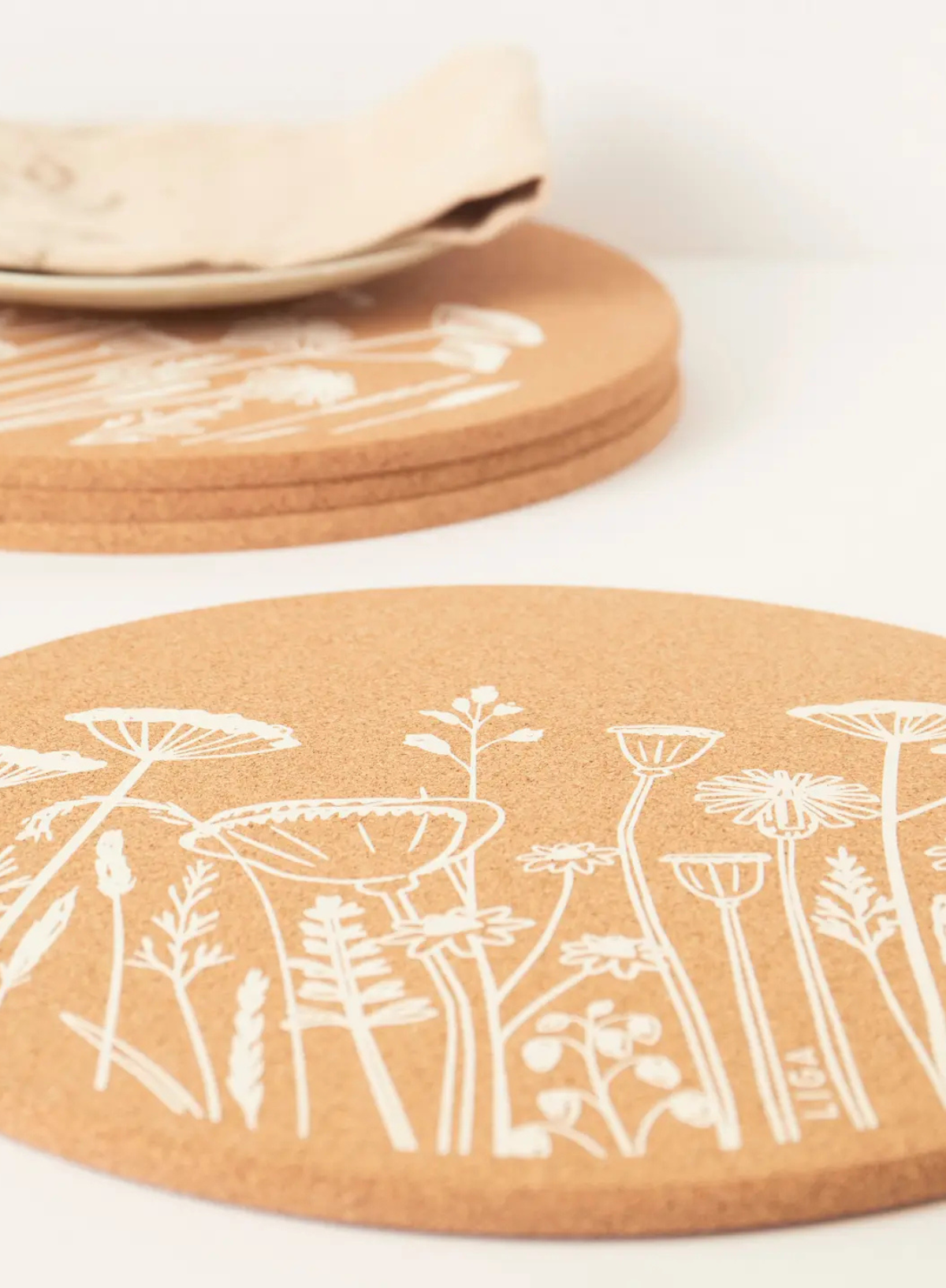 Liga Cork Placemat 30cm in Flowers