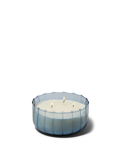 Ripple Glass Candle 12oz in Peppered Indigo from Paddywax