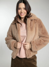 Beatrix Faux Fur Bomber in Camel from Nooki