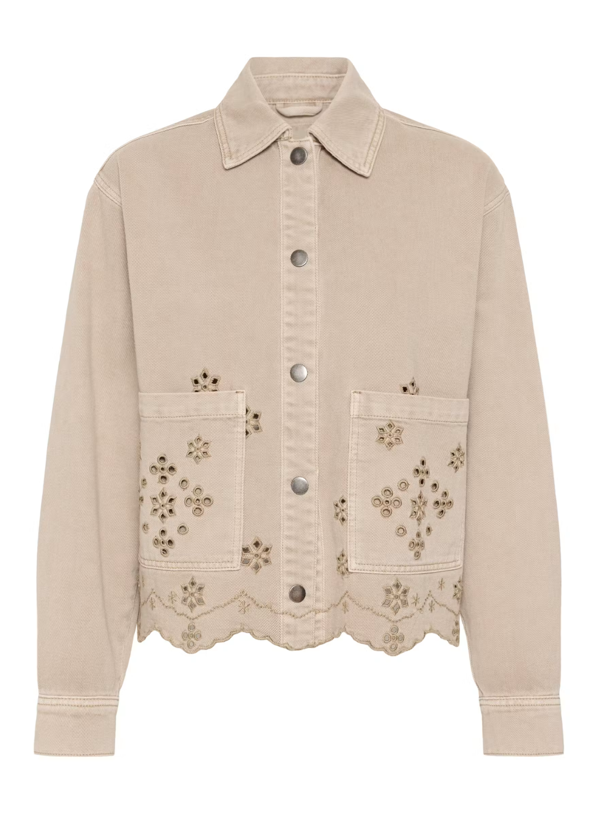 Kaffe Mimi Broderie Anglaise Jacket in Feather Grey