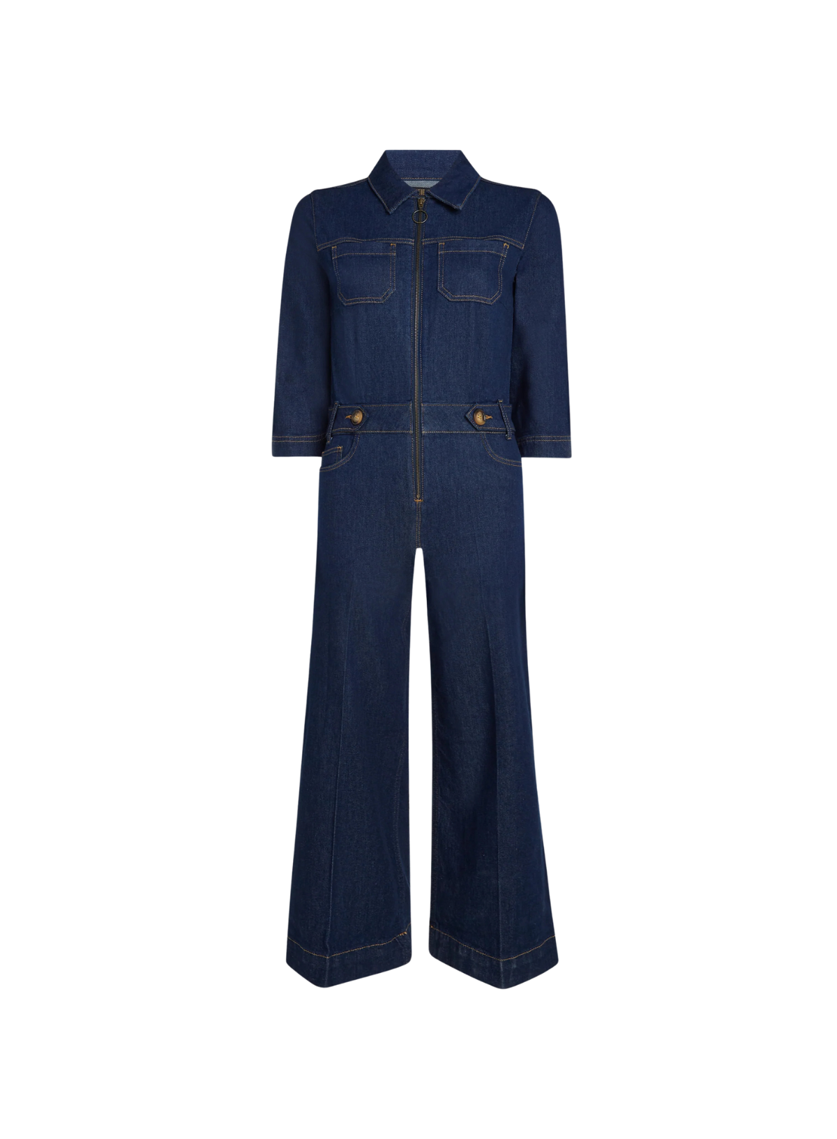 Zip Jumpsuit Onyx Denim in Deep Blue from King Louie