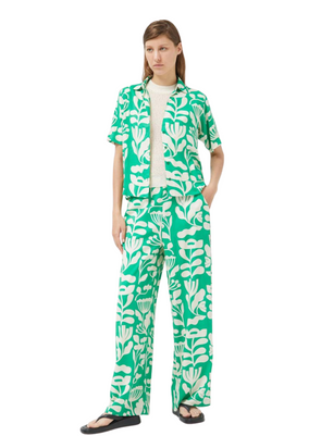 Wide Leg Trousers in Printed Green from Compañia Fantastica
