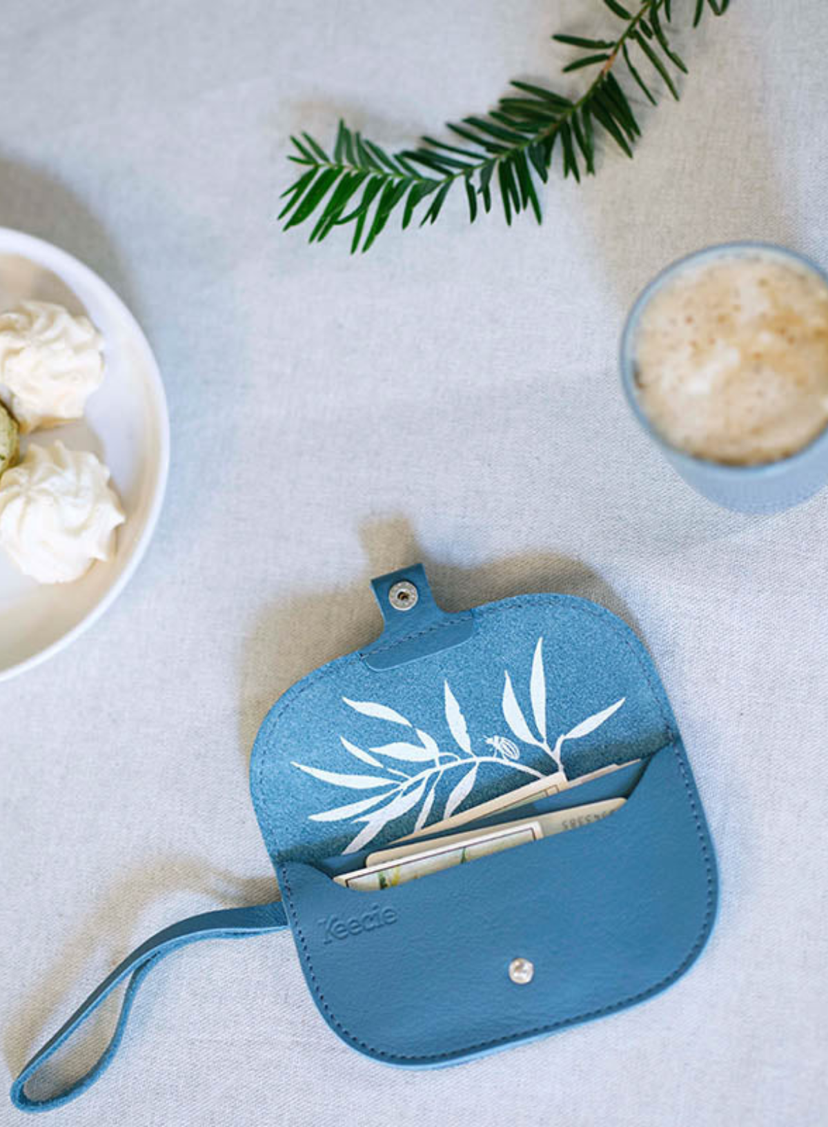 Small Wishes Wallet in Faded Blue from Keecie