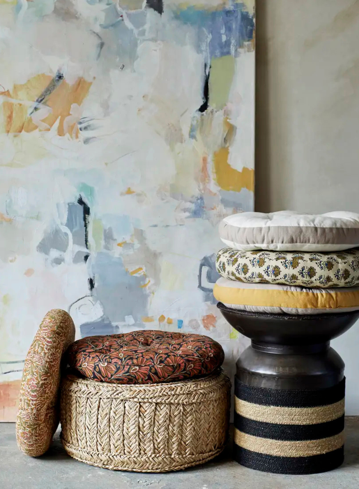 Madam Stoltz Dodo Round Cotton Chair Pad