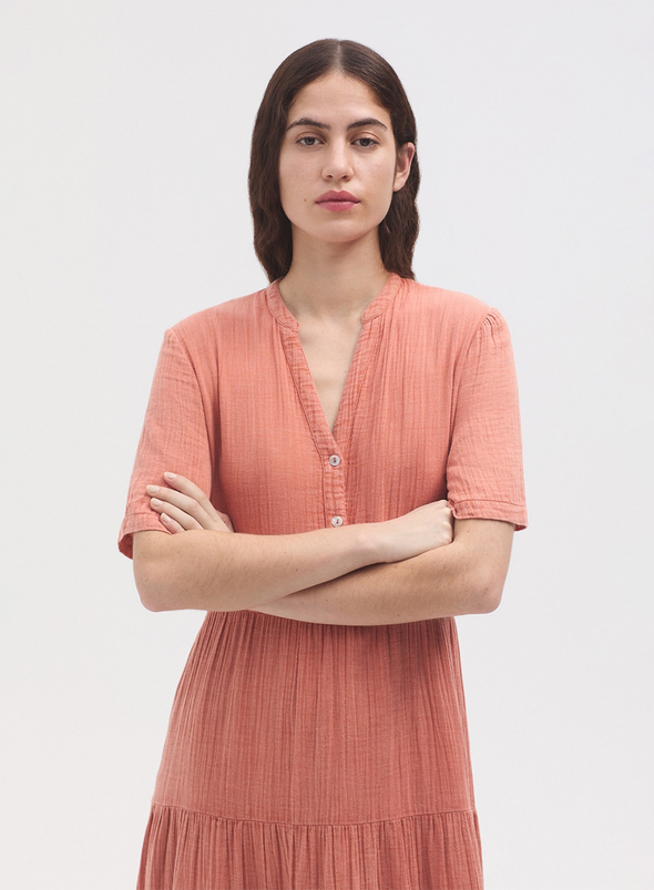 Double Fabric Wash Long Dress in 445 from Nice Things
