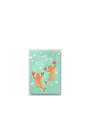 Lobsters Gold Foil Anniversary Card from Stormy Knight
