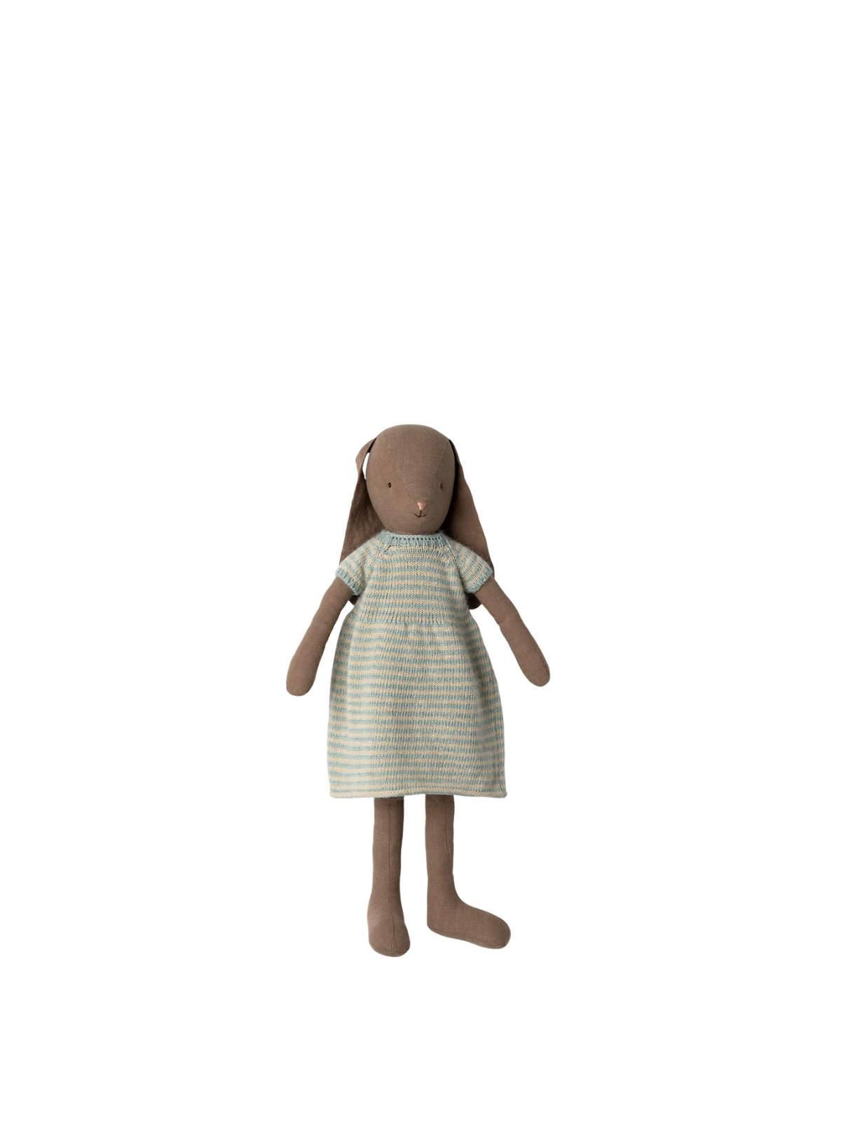 Maileg Bunny - Size 4 Brown Wearing Knitted Dress