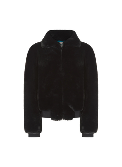 Beatrix Faux Fur Bomber in Black from Nooki