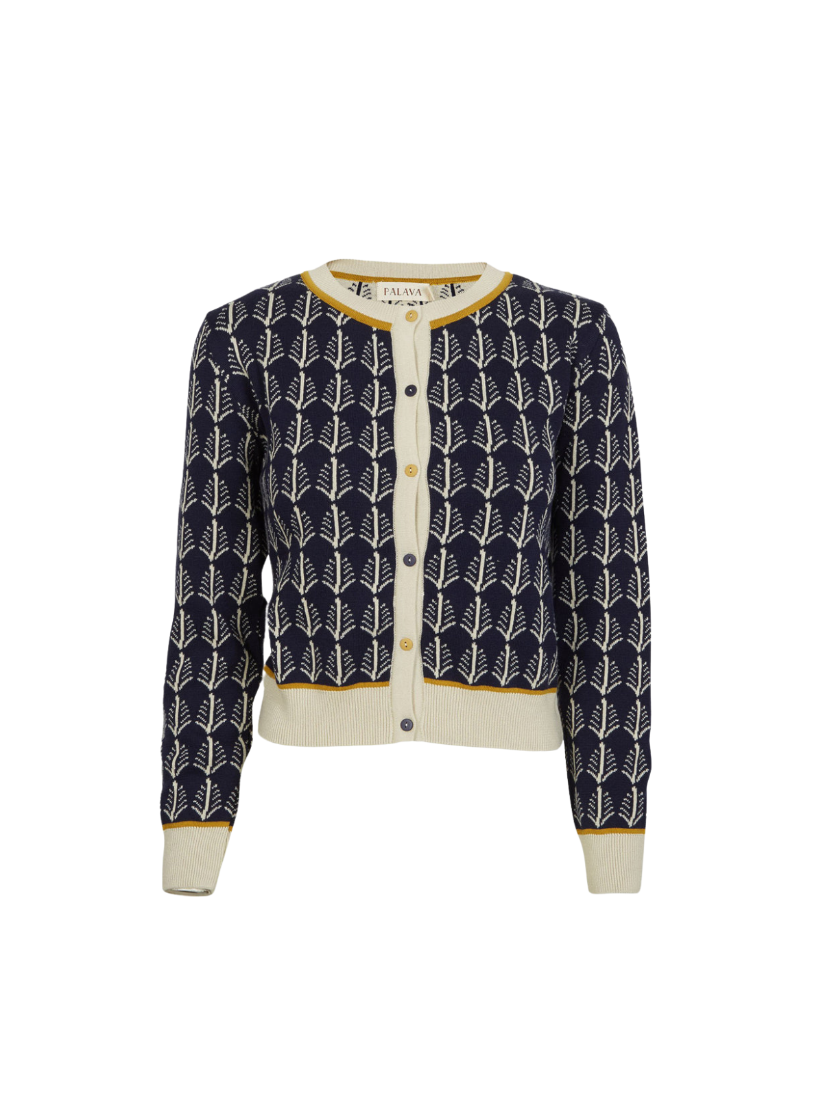 Vera Jacquard Cardigan in Navy Feather from Palava