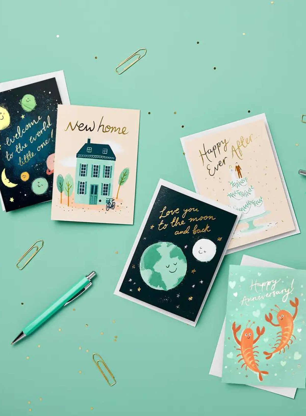 Lobsters Gold Foil Anniversary Card from Stormy Knight