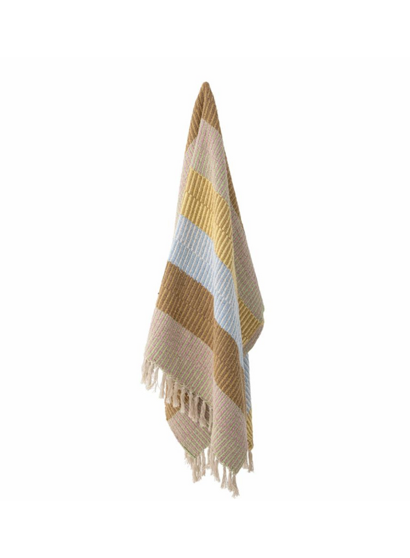 Yellow Isnel Recycled Cotton Throw from Bloomingville