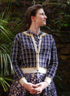 Vera Jacquard Cardigan in Navy Feather from Palava