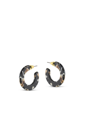 Jessica Tiny Cut Out Earrings in Brown/Black from Big Metal