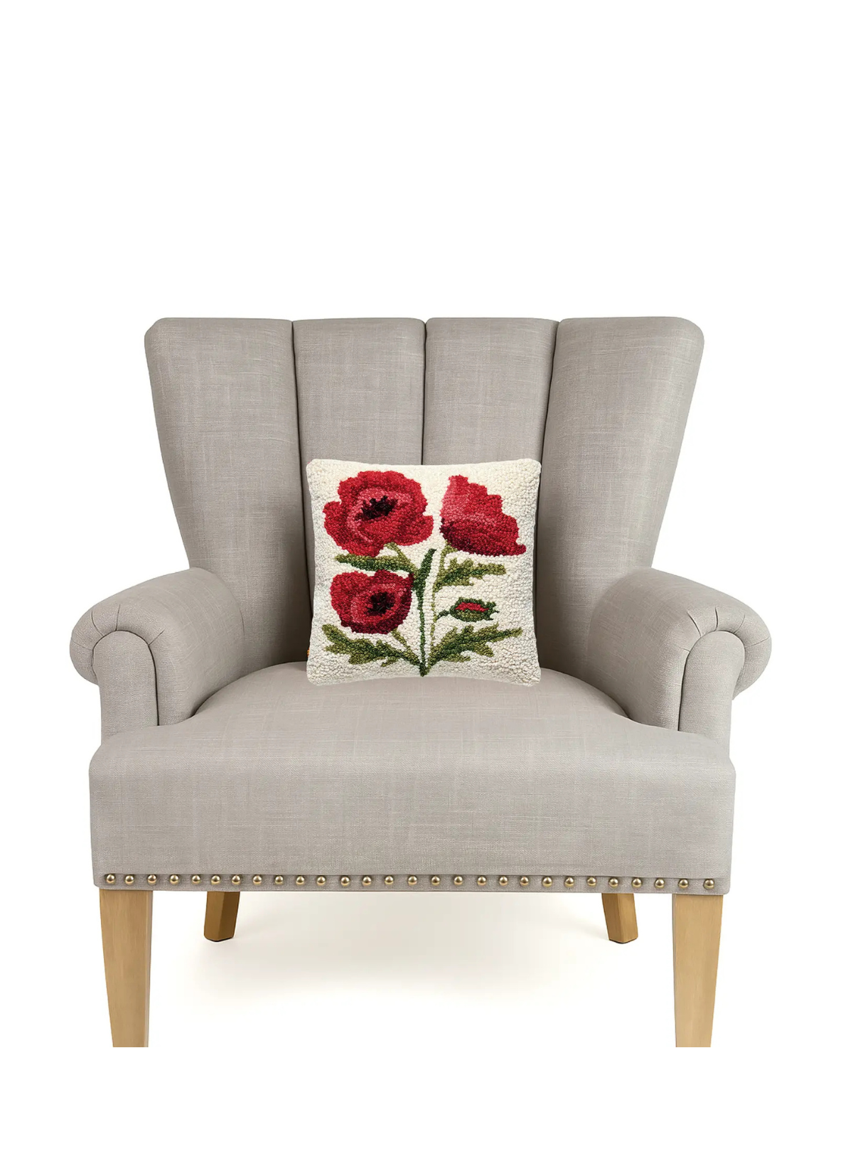 Peking Handicraft Poppies Hook Pillow
