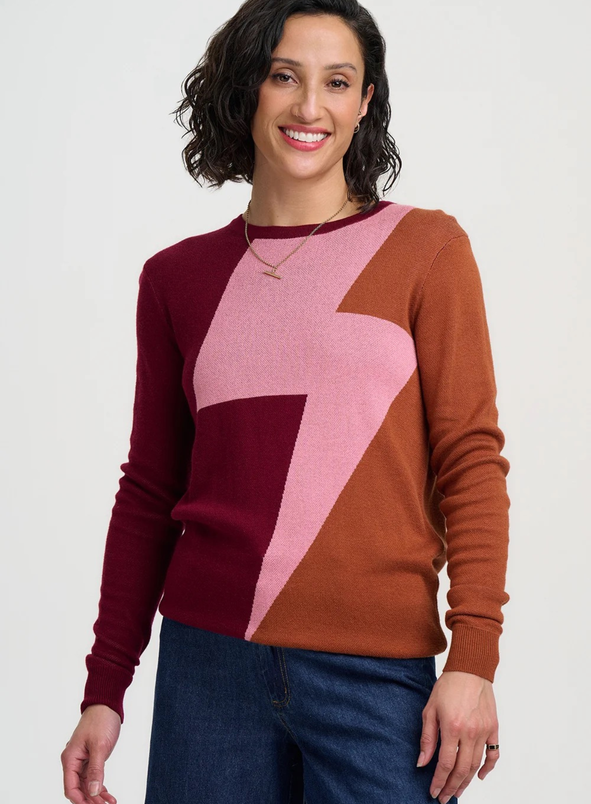 SugarhillI Rita Jumper in Burgundy Lightning Divide