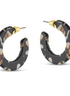 Jessica Tiny Cut Out Earrings in Brown/Black from Big Metal