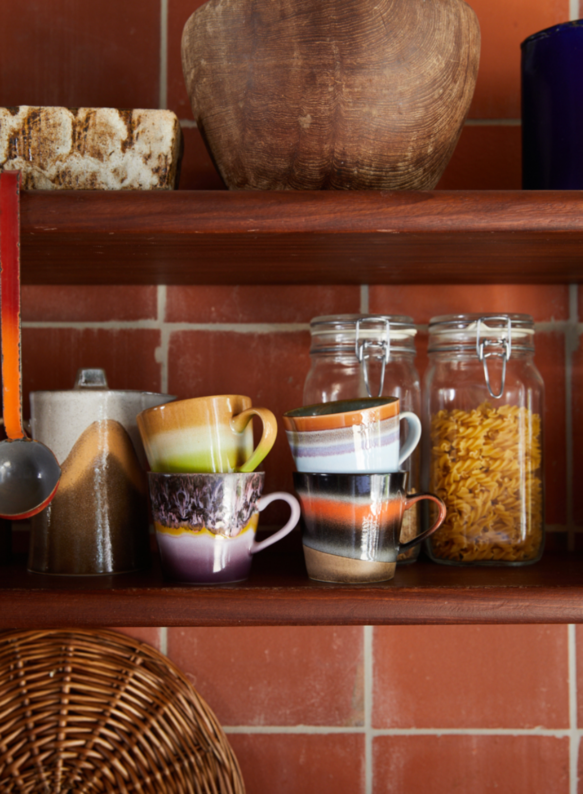 70's Style Cappuccino Mug in Eclipse from HK Living