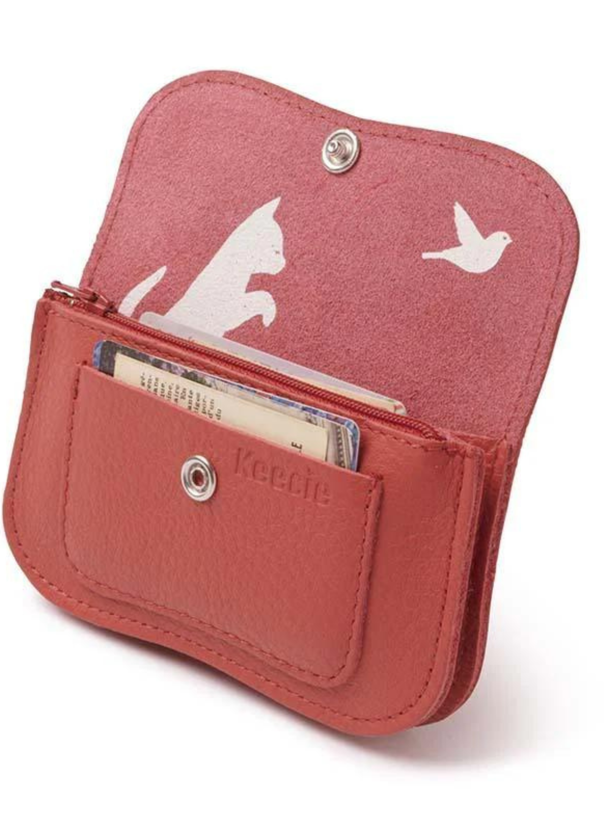 Cat Chase Wallet Small in Coral from Keecie