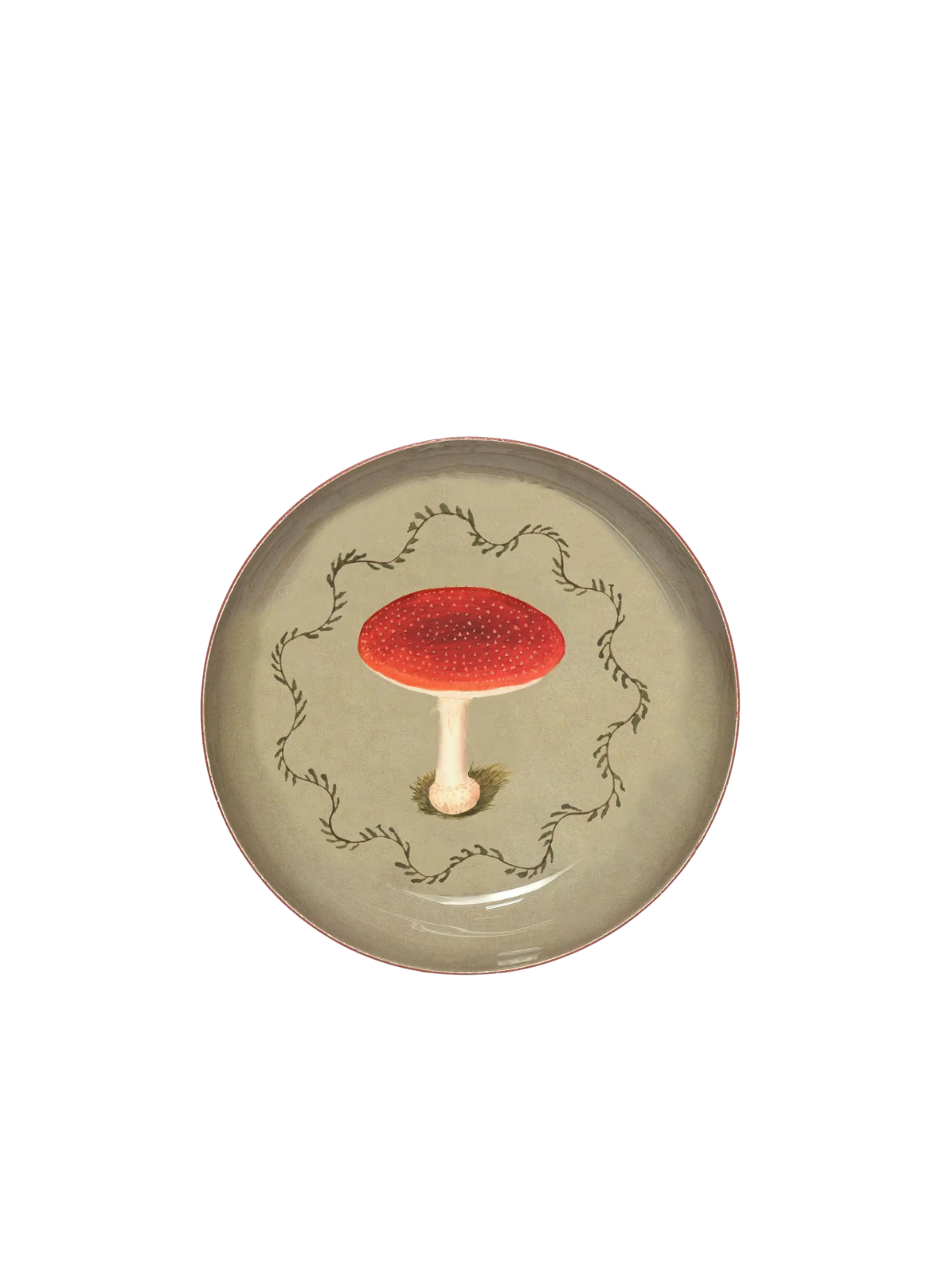 Roomytown Enamel Printed Tray - Mushroom
