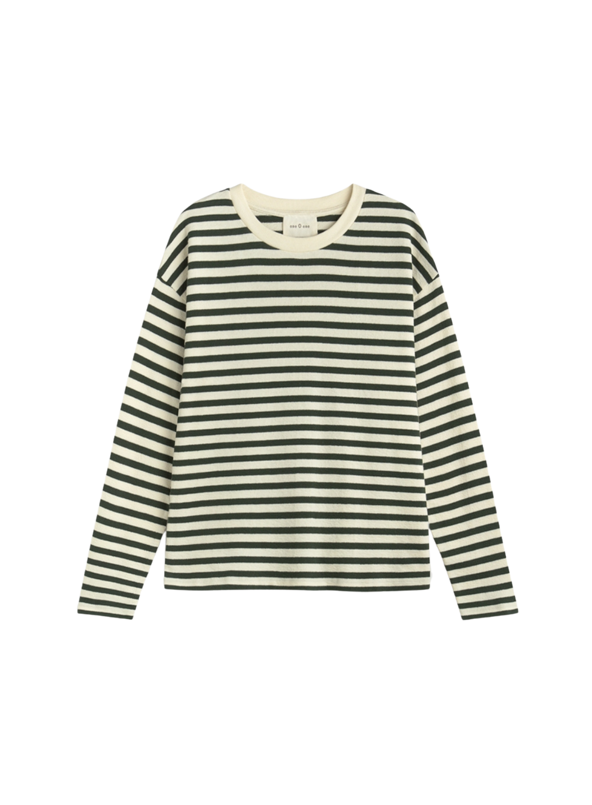 Felpa Stripes Top in Ecru Forest Green from Ese O Ese