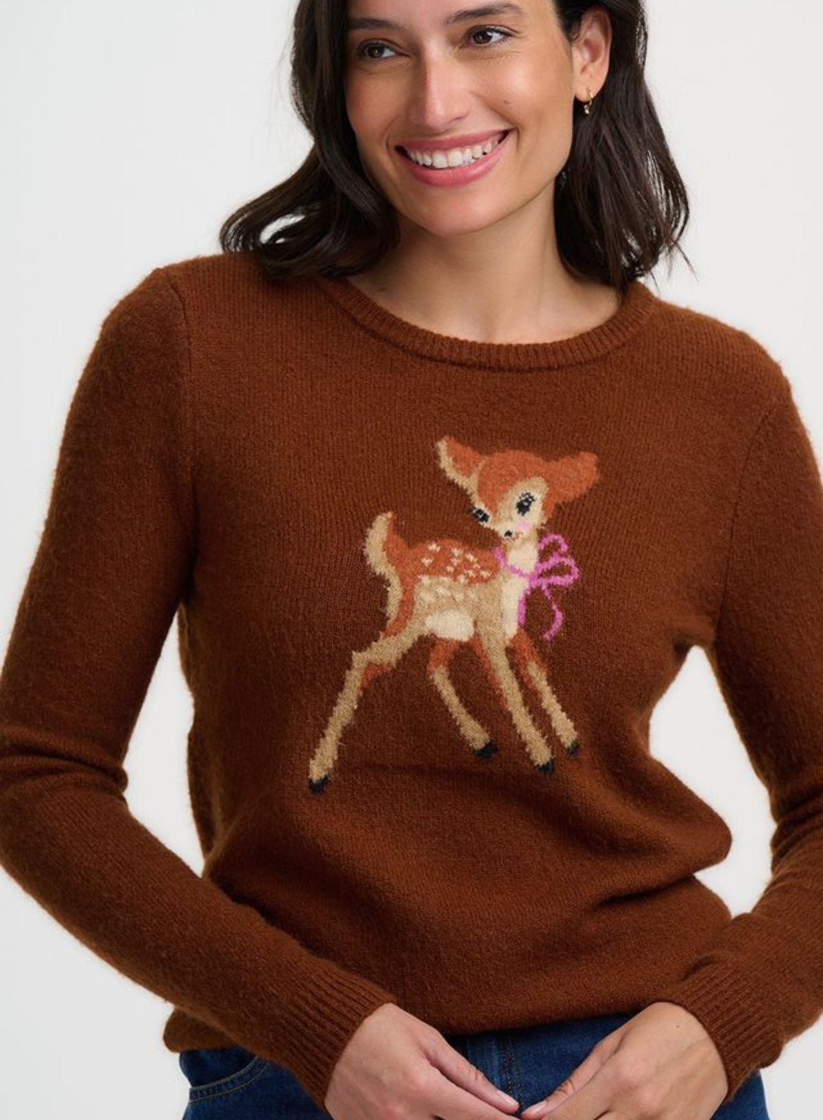 Sugarhill Kia Jumper in Brown Vintage Baby Deer