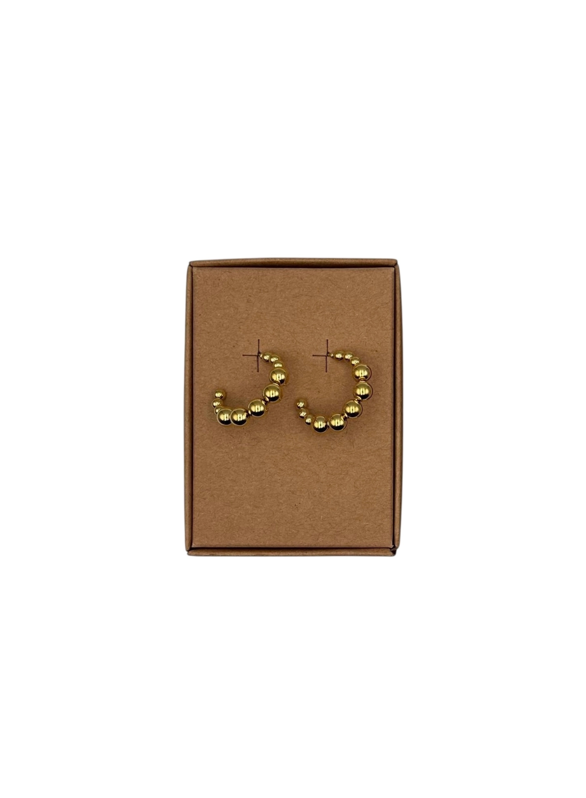 Sixton Gold Bobble Hoop Earrings