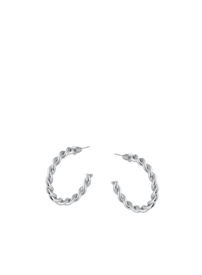 Diana Rope Hoop Earrings in Silver from Big Metal