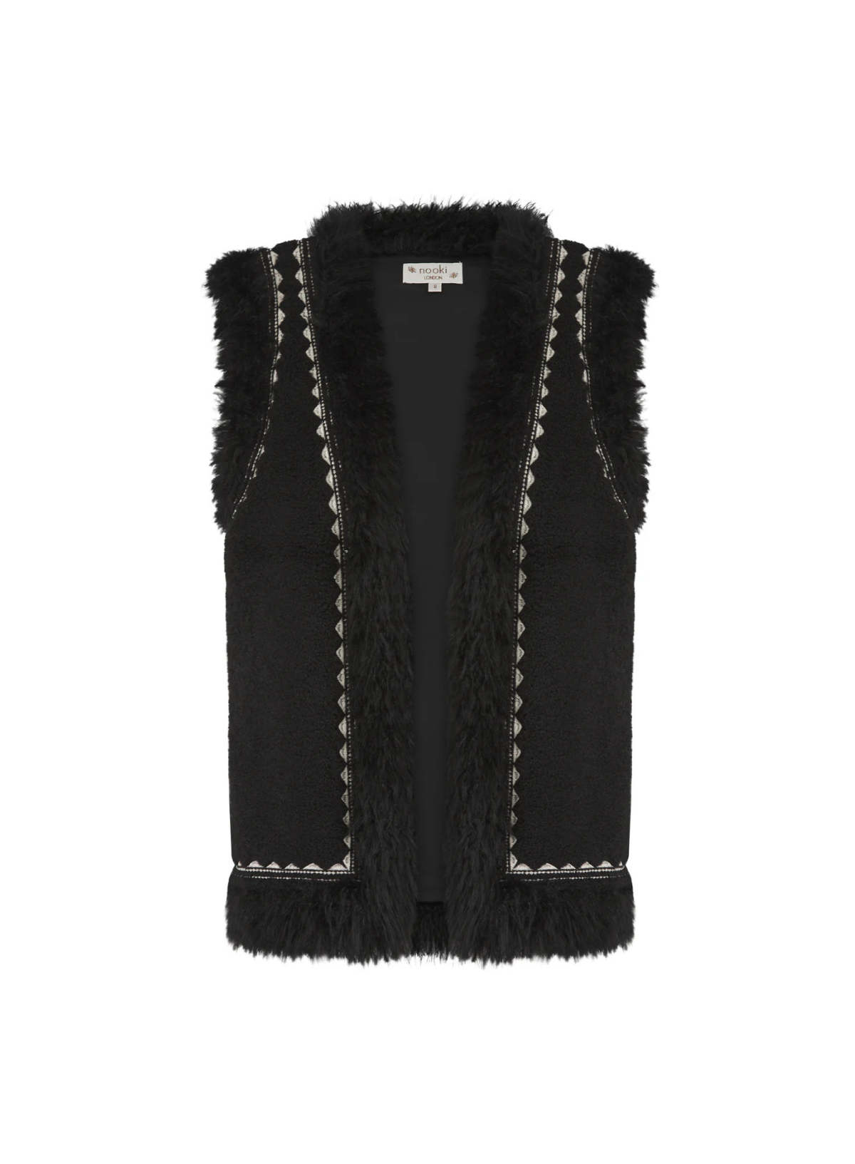 Dannika Gilet in Black Faux Fur from Nooki
