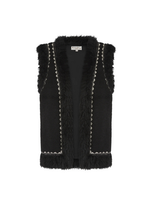 Dannika Gilet in Black Faux Fur from Nooki