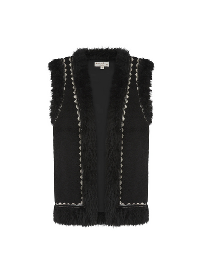 Dannika Gilet in Black Faux Fur from Nooki