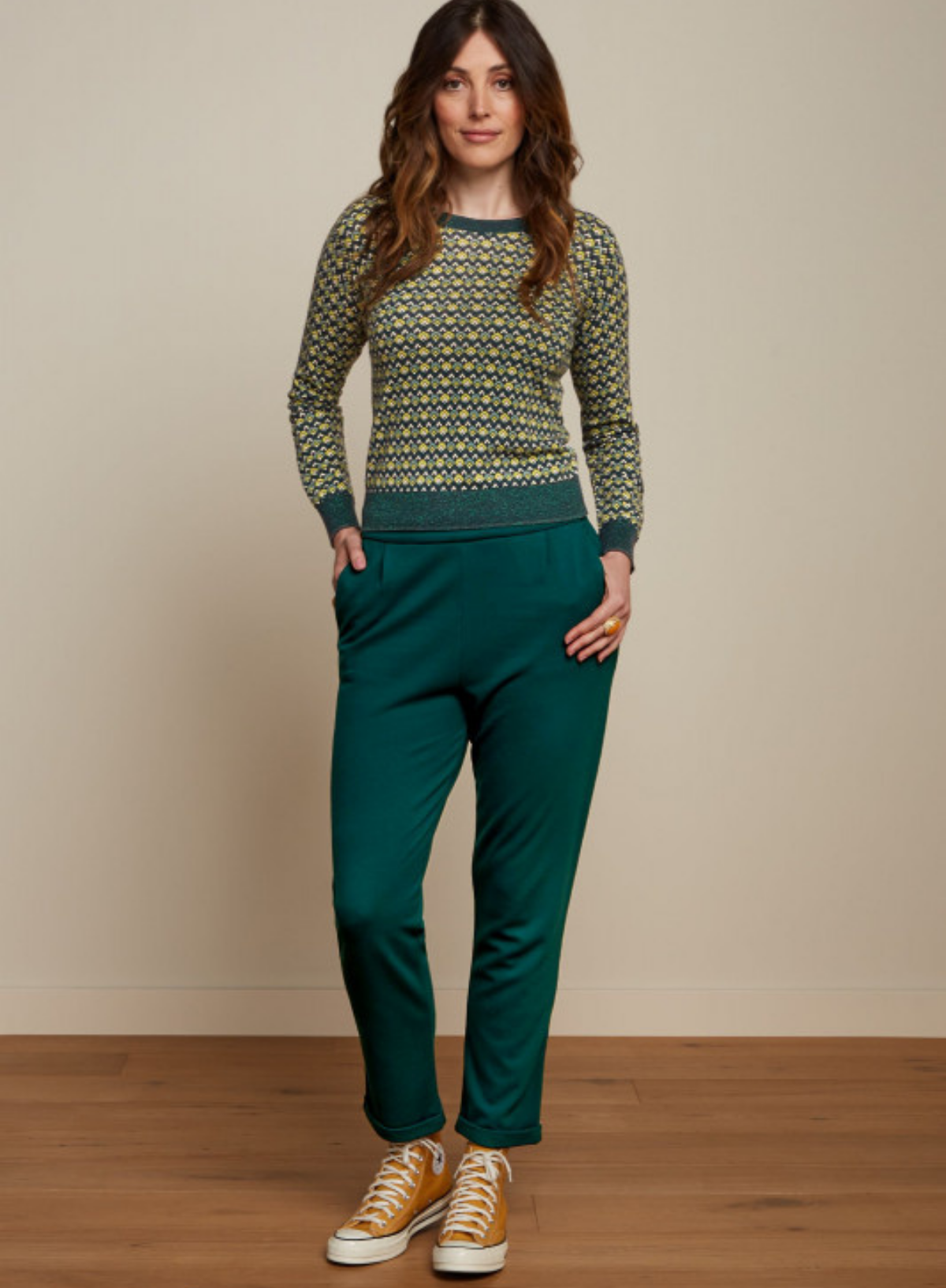 Roisin Pants Milano Uni in Pine Green from King Louie