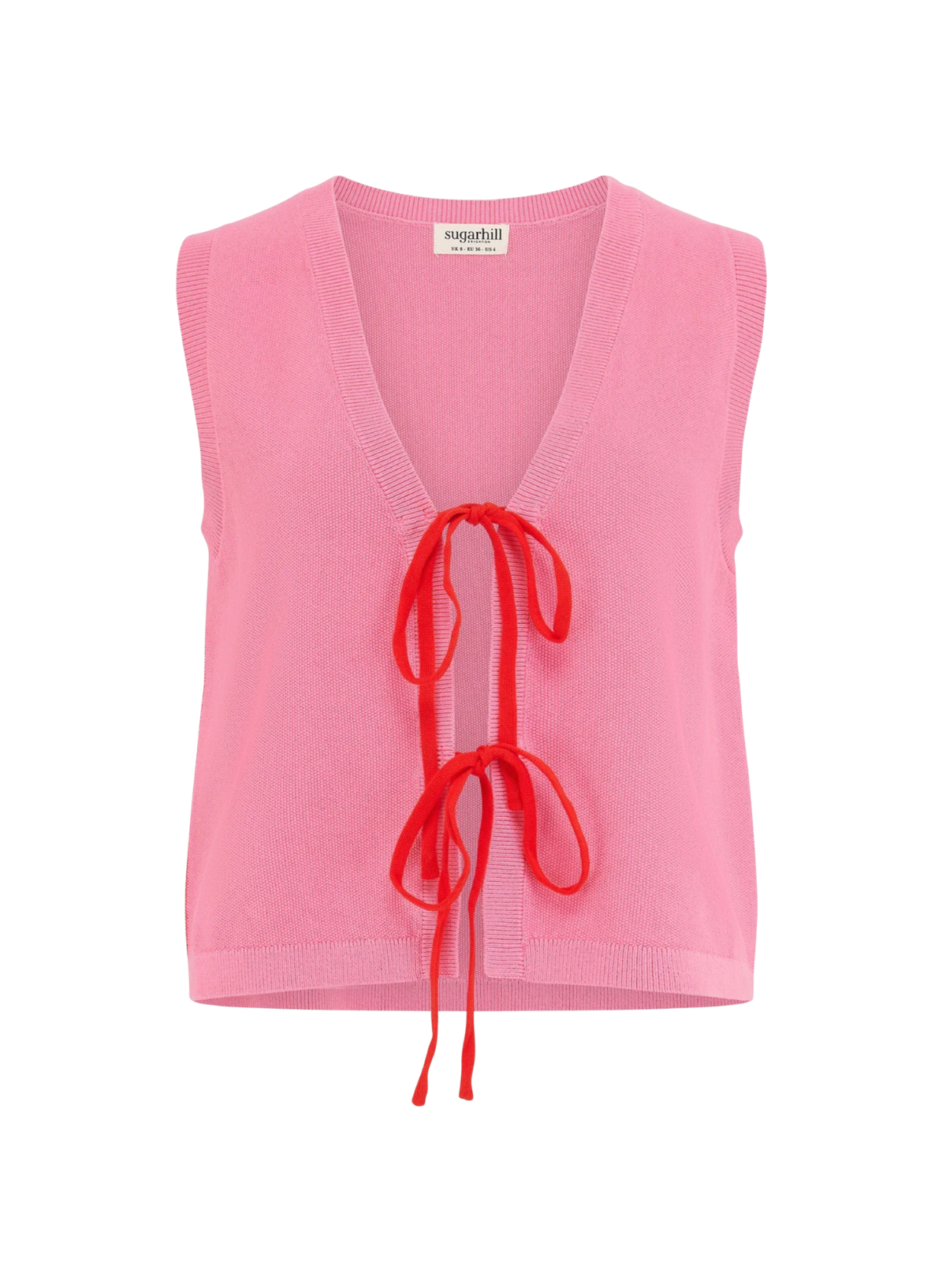 Sugarhill Zina Knit Vest in Pink and Red