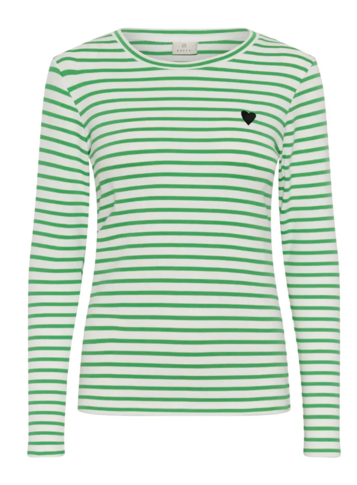 Kaffe Liddy T-Shirt in Chalk/ Bright Green