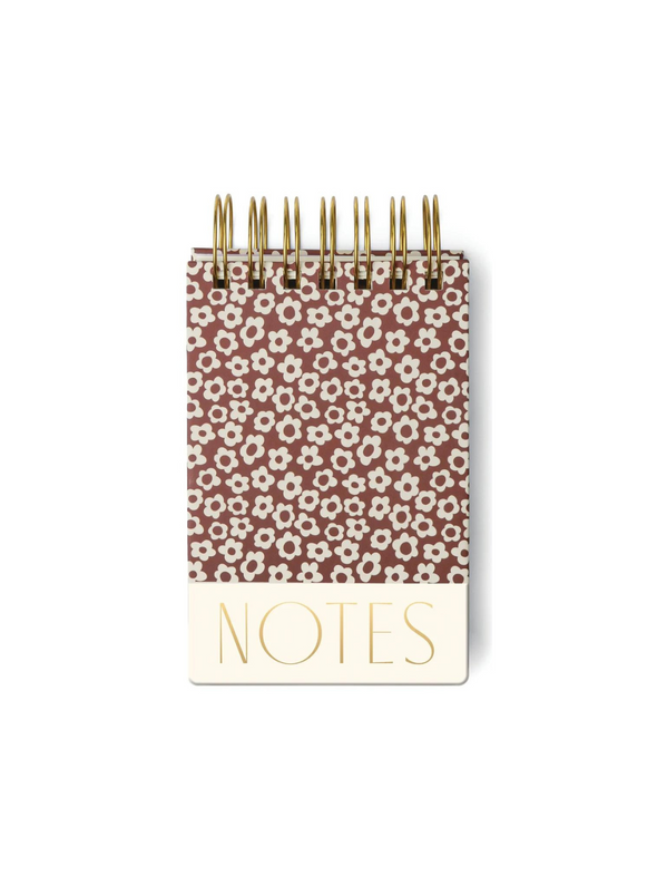 Twin Wire Chunky Notepad in Burgundy Groovy Floral from Designworks Ink