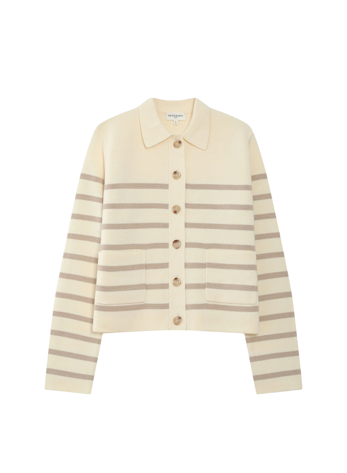 Grace & Mila Maelys Cardigan In Ecru