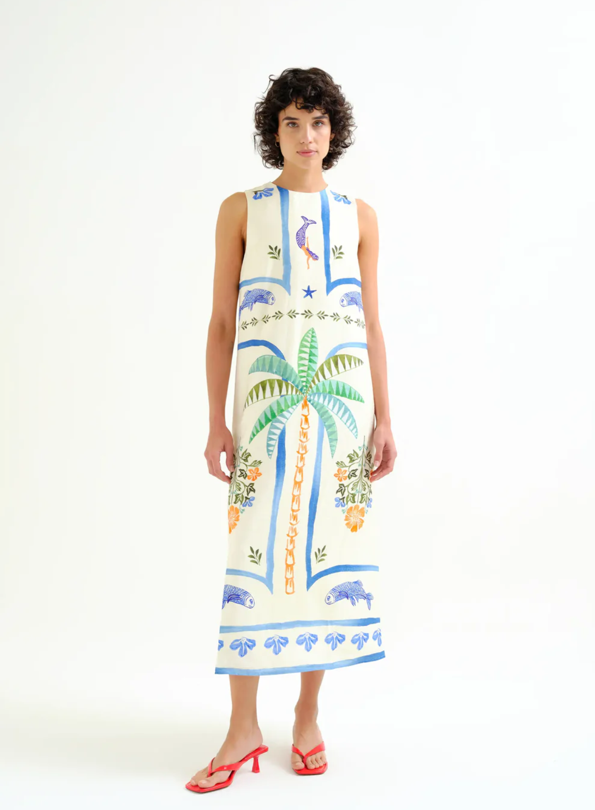 Compañia Fantastica Long Dress in Palm & Mermaid