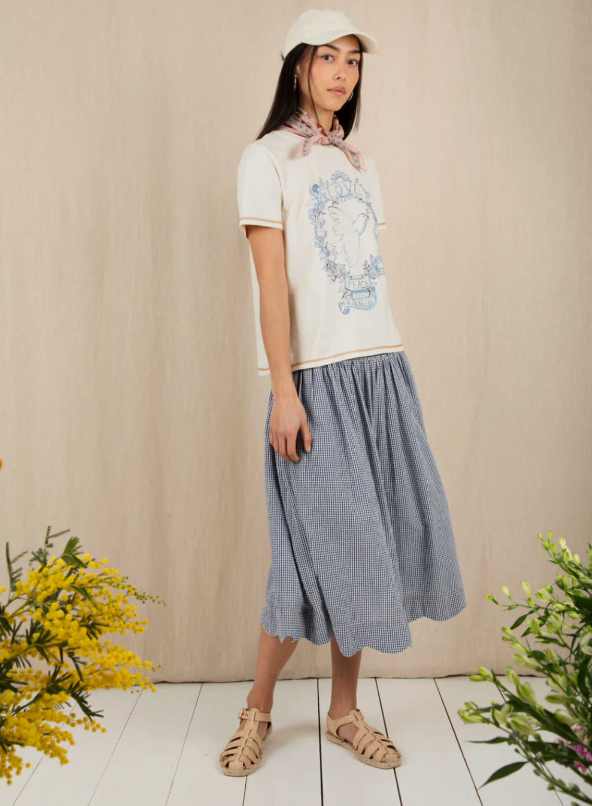 Bonté Polly Skirt in Navy Gingham