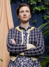 Vera Jacquard Cardigan in Navy Feather from Palava