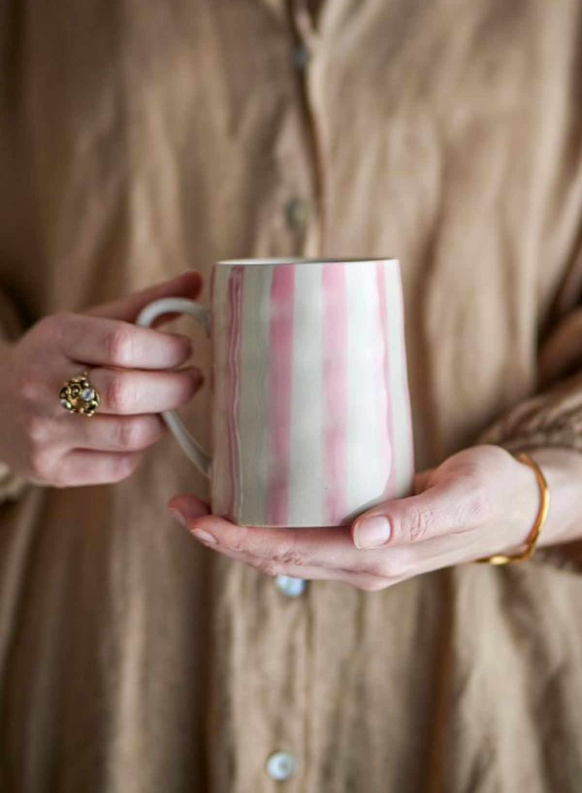 Bloomingville Striped Rose Begonia Mug