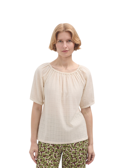 Waffle Elastic Neck Blouse from Nice Things