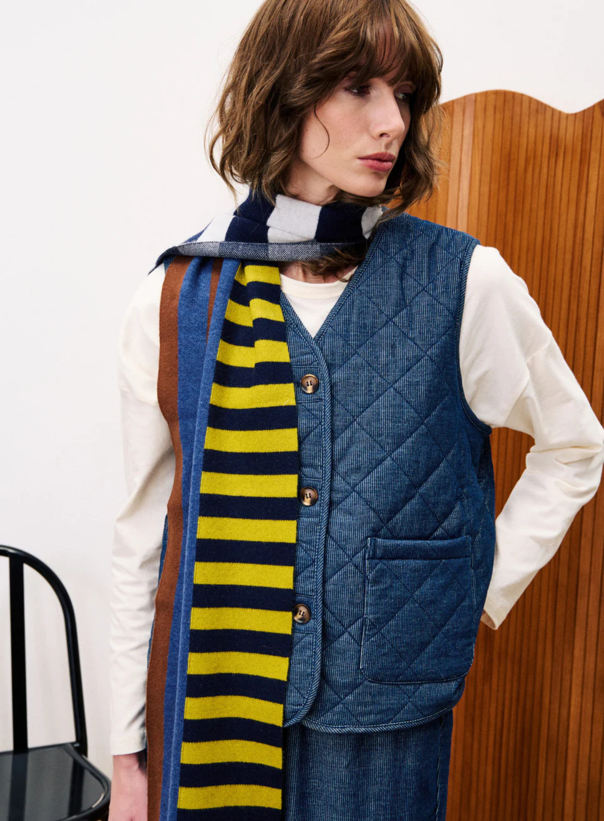 Baudelaire Vest in Blue Marine from FRNCH