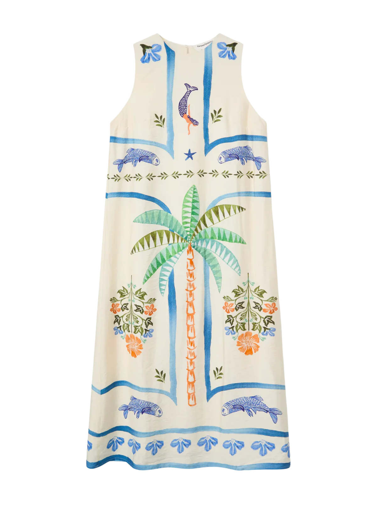 Compañia Fantastica Long Dress in Palm & Mermaid